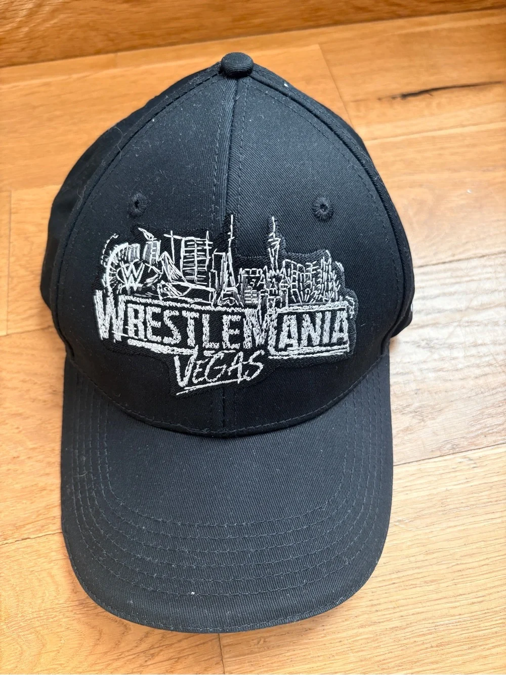 WrestleMania Vegas Black Embroidered Baseball Cap